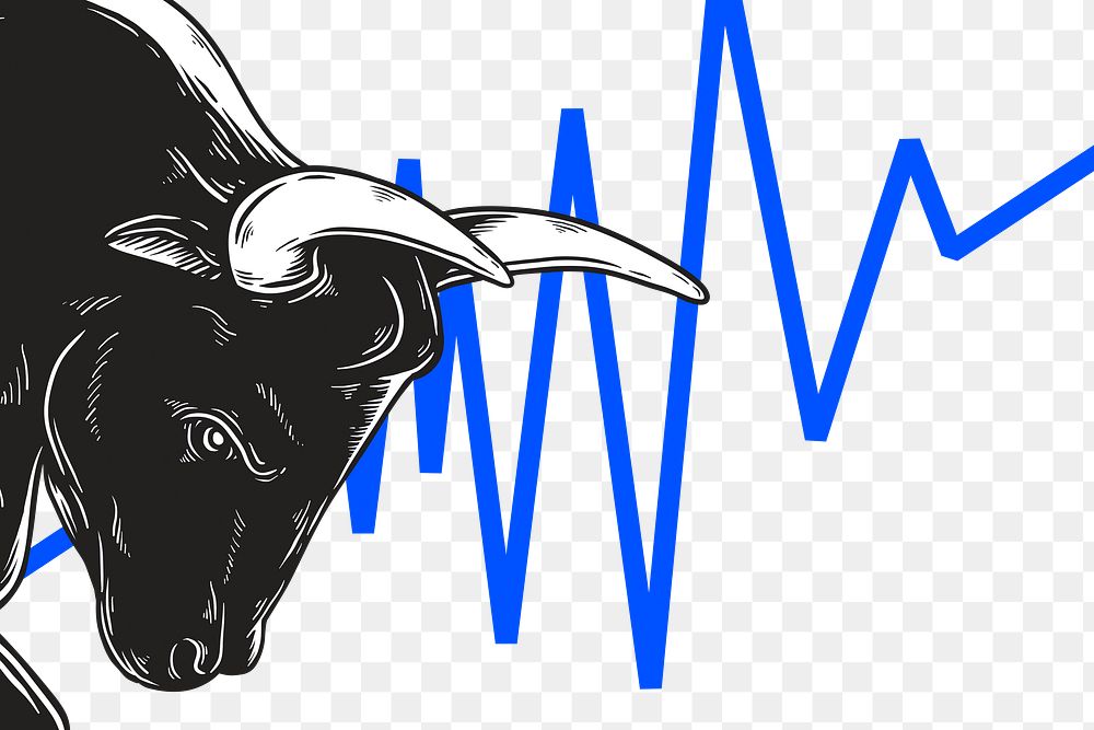 Bull markets png sticker, transparent background