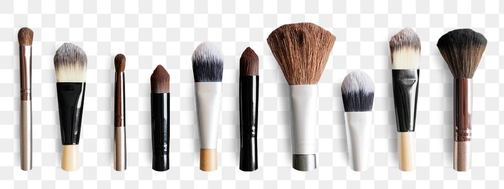 Makeup brushes png sticker, professional tools image, transparent background