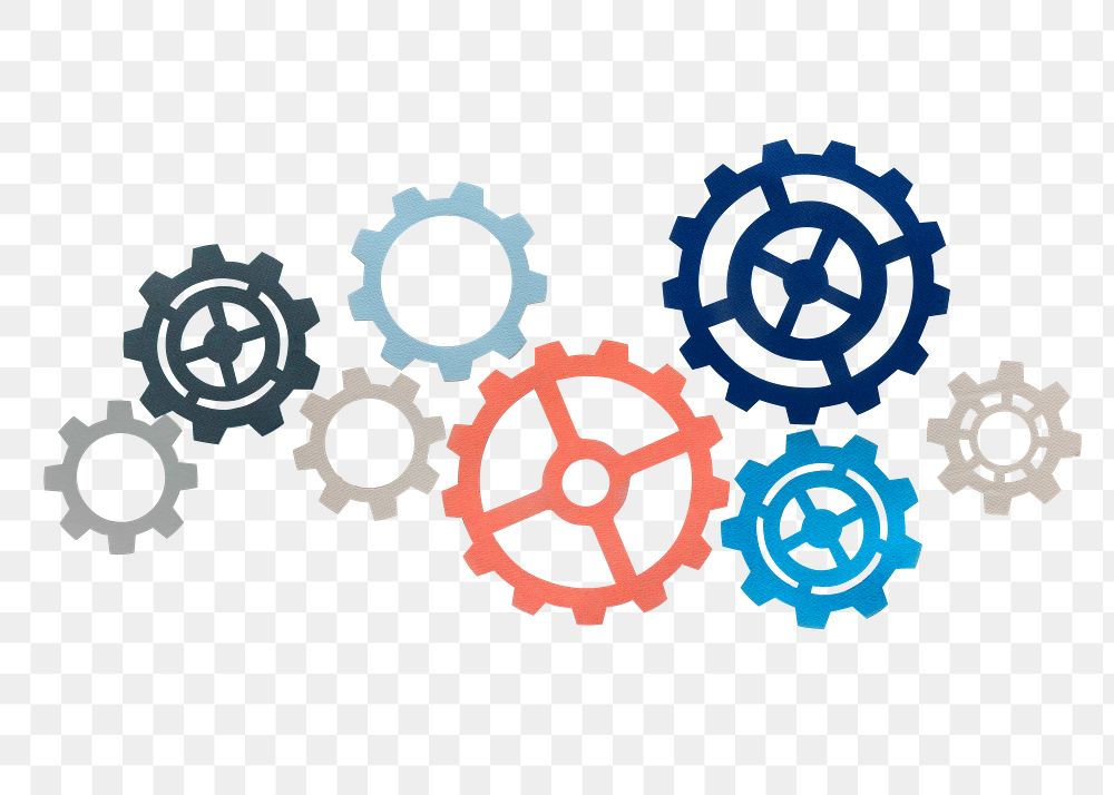 Gears, business png sticker, transparent background