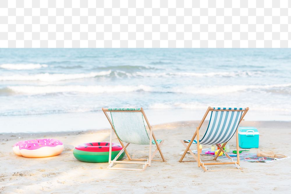 Beach picnic png border, transparent background