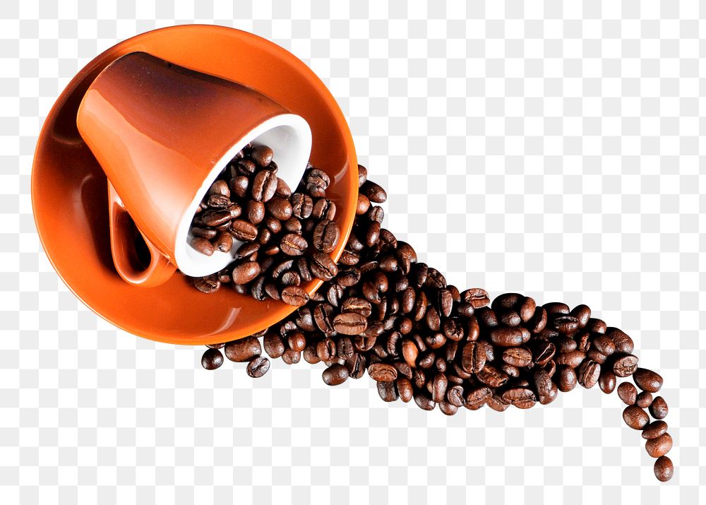 Coffee beans png cup sticker, food & drink transparent background