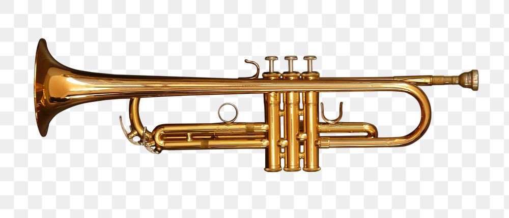 Trumpet png sticker, musical instrument image, transparent background