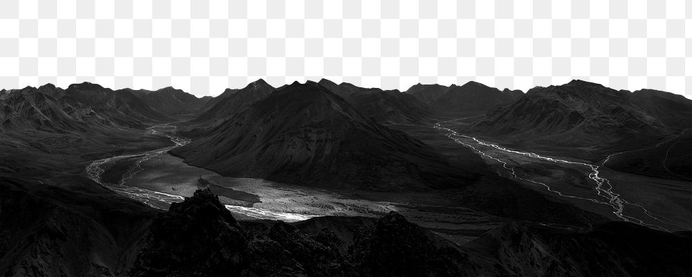 Dark nature png border, landscape, transparent background