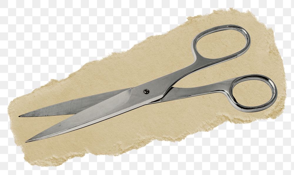 Scissors png sticker, cutting tool torn paper, transparent background