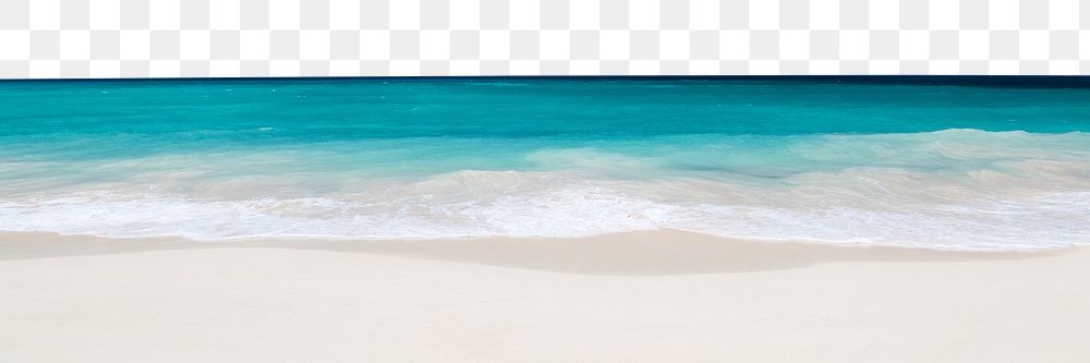 Tropical beach png border, transparent background