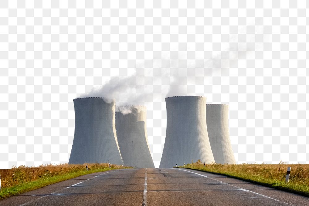 Nuclear power plant png border, transparent background