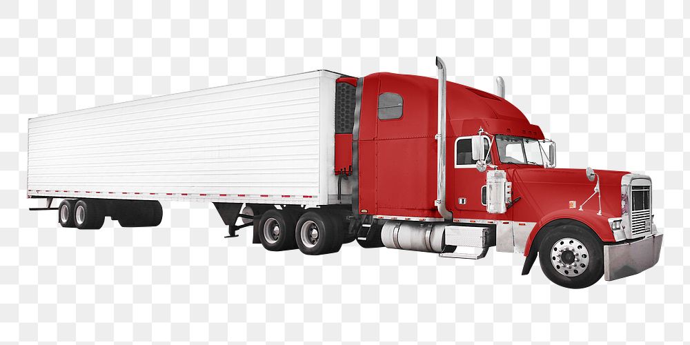 Red truck png sticker, vehicle image, transparent background