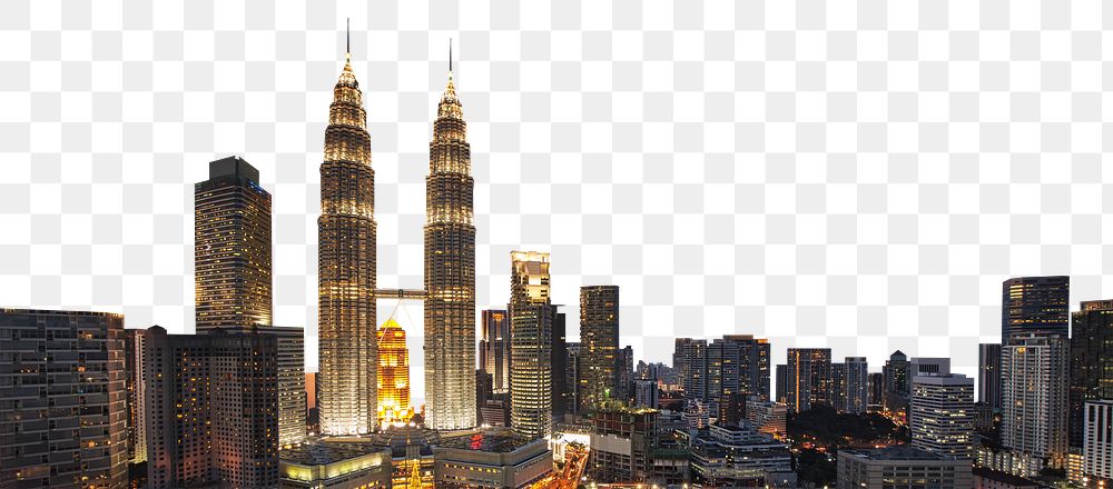 Png skyline border, Kuala Lumpur, transparent background