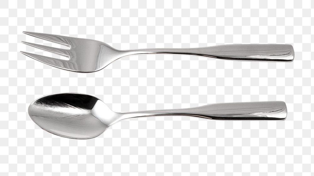 Png fork & spoon sticker, utensil transparent background