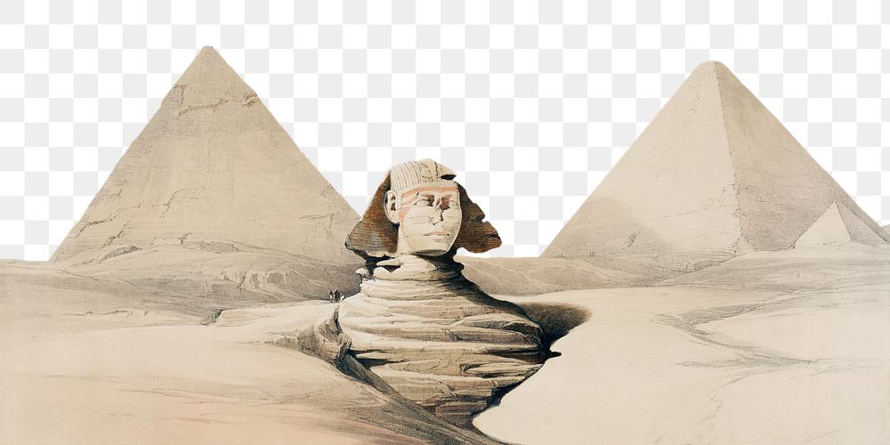 Png Great Sphinx of Giza border, transparent background