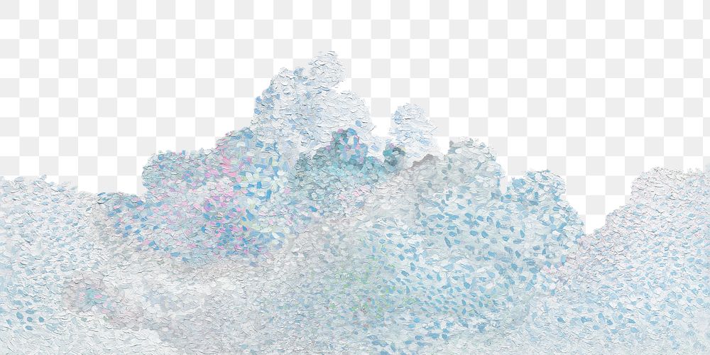 Png Henri-Edmond Cross's Cloud border sticker, transparent background remixed by rawpixel 