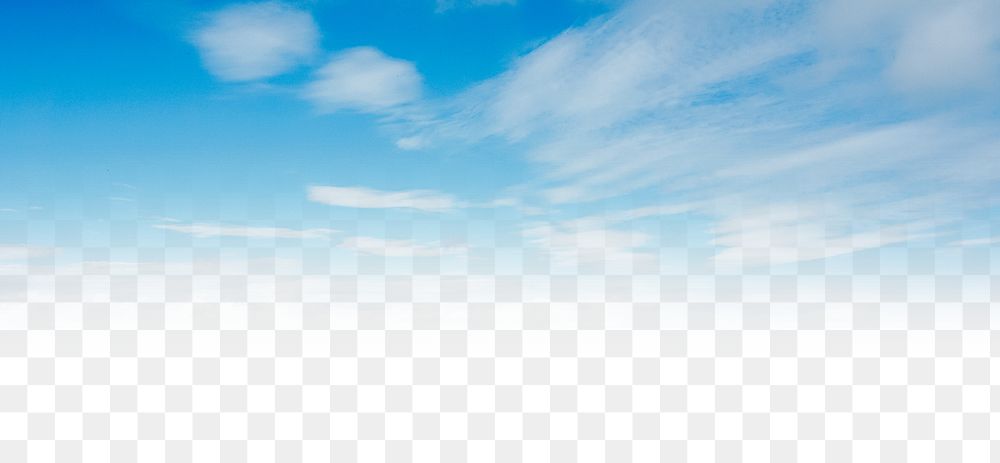 Blue sky png border, transparent background