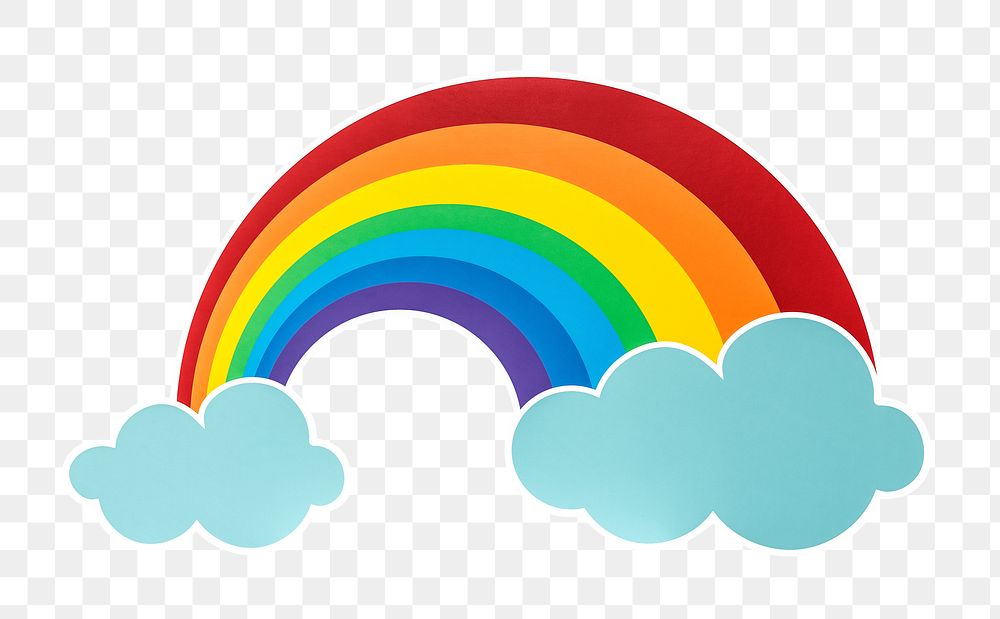 Cute rainbow png sticker, transparent background