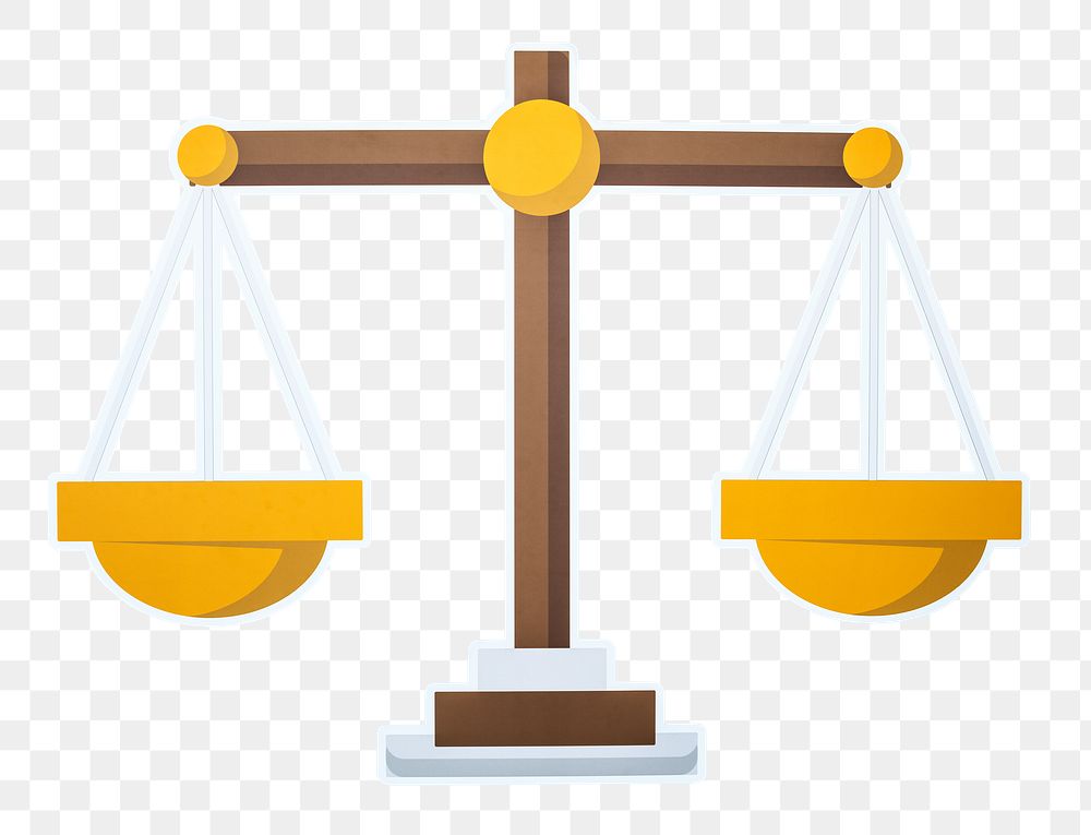 Scales of justice png sticker, transparent background