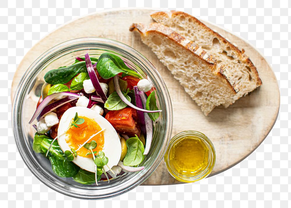 Breakfast salad png sticker, healthy food transparent background