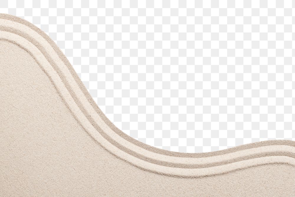 Sand png border, zen garden, transparent background