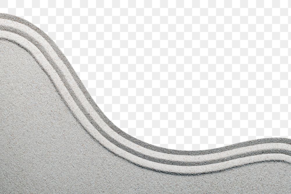 Sand png border, zen garden, transparent background