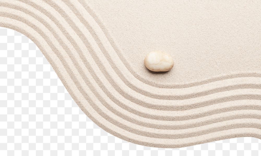 Sand png border, zen garden, transparent background