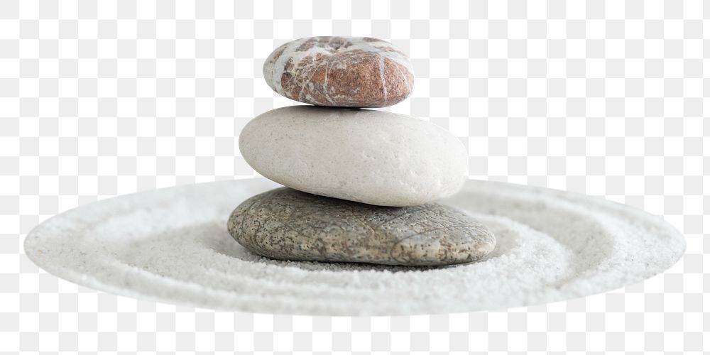 Zen stones png sticker, transparent background