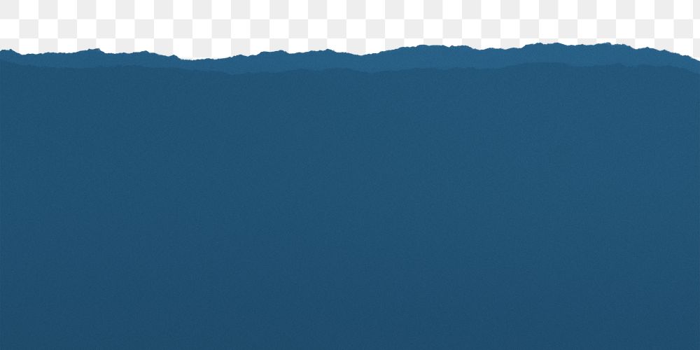 Blue png border, torn paper design, transparent background
