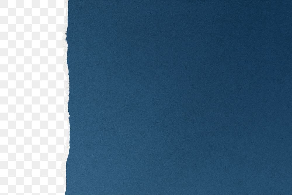 Deep blue png border, torn paper design, transparent background
