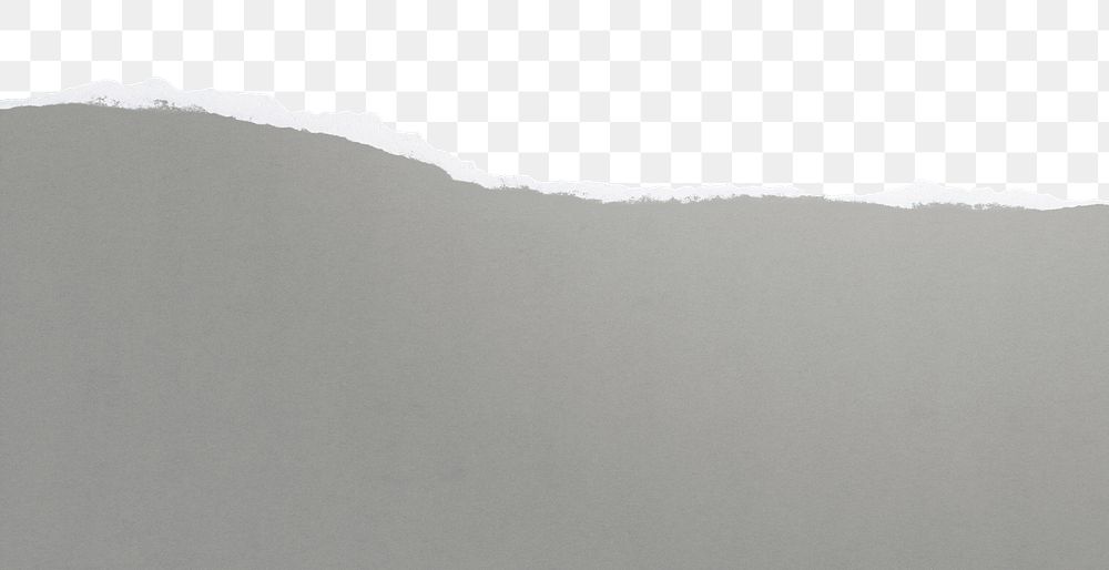 Gray png border, torn paper design, transparent background