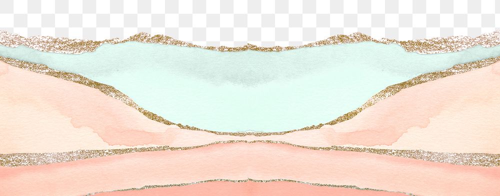Abstract pastel watercolor png border, transparent background