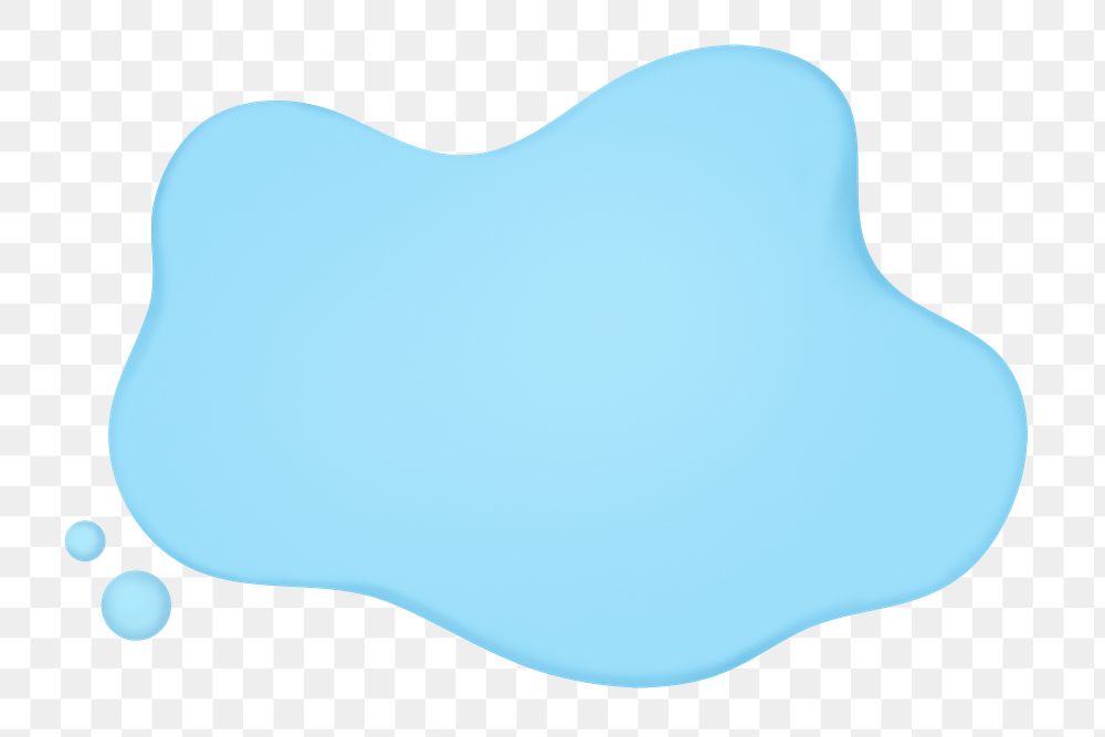 Water png sticker, 3d liquid blob cartoon on transparent background