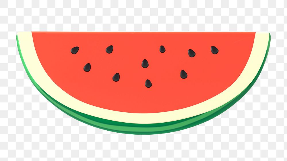 Watermelon png sticker, fruit 3D cartoon transparent background