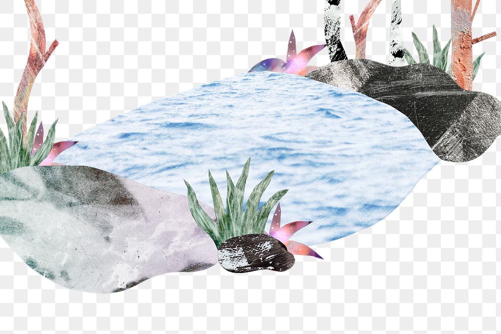 Aesthetic ocean png transparent background, nature remixed media