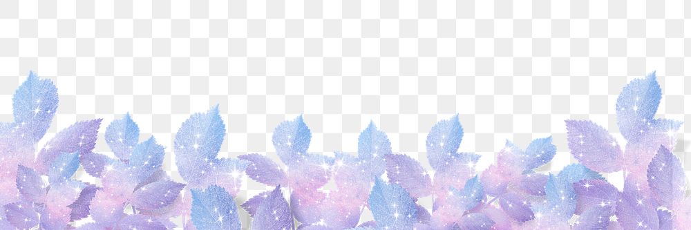 Holographic leaf png border sticker, transparent background