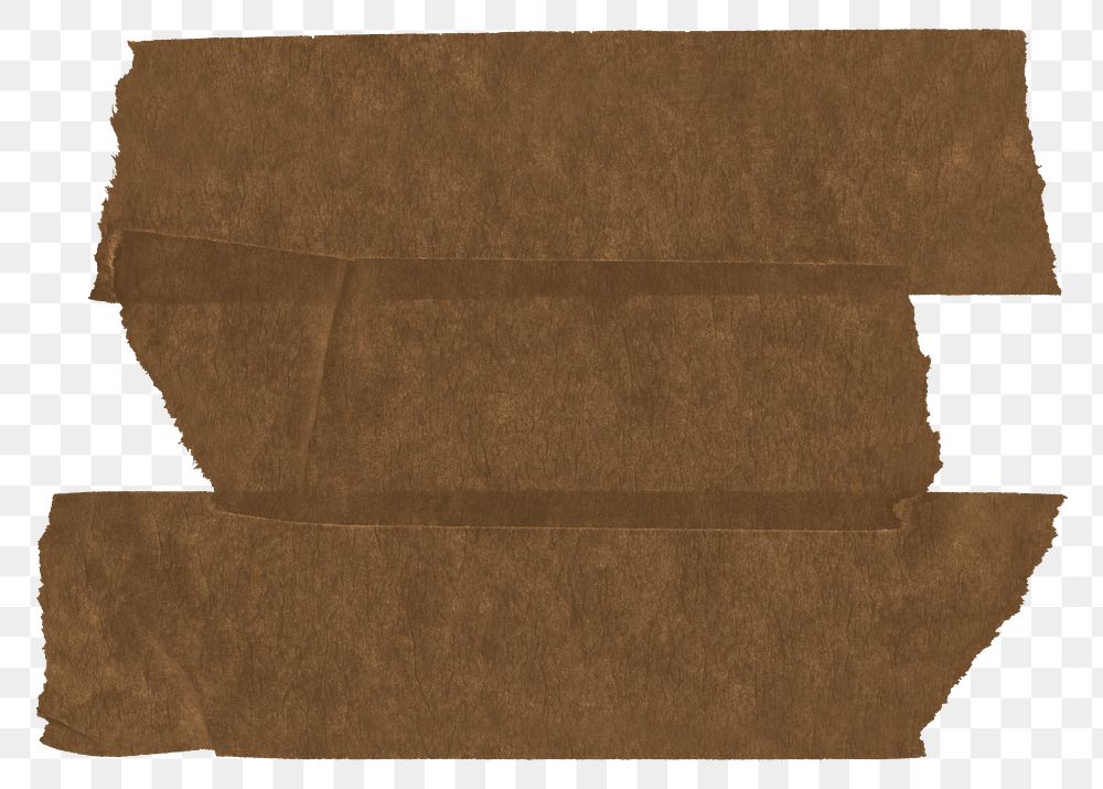 Brown paper tapes png sticker, journal collage element, transparent background