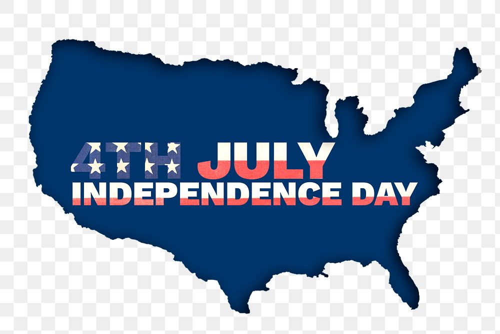 Png 4th of July continent sticker, transparent background