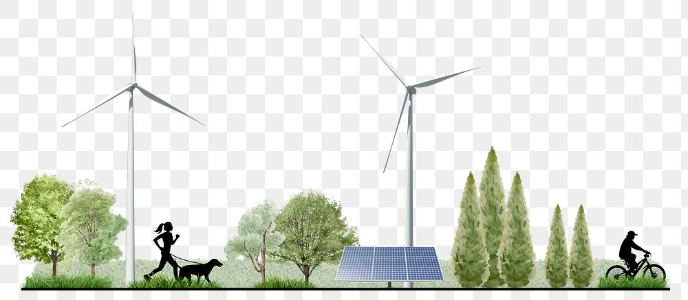 Alternative energy png border, environment, transparent background