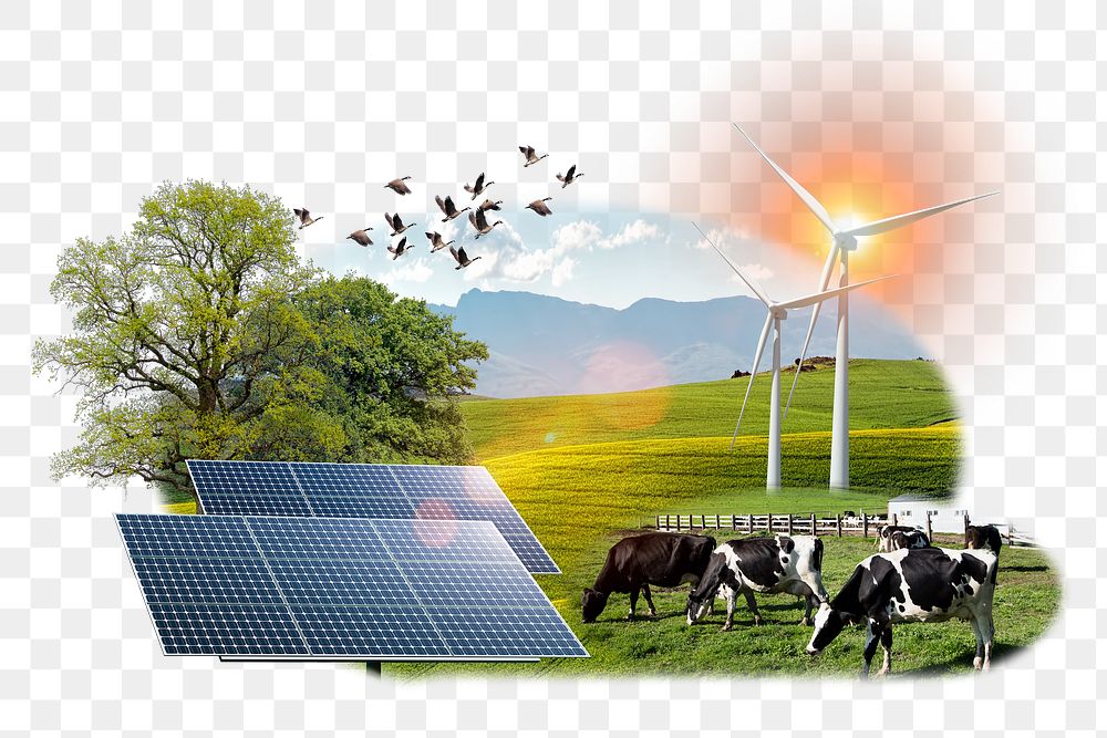 Alternative energy png sticker, environment remixed media design, transparent background