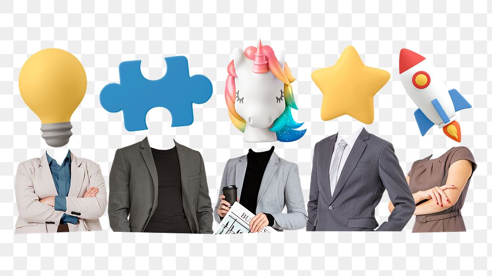 Successful business png team sticker, teamwork remixed media, transparent background
