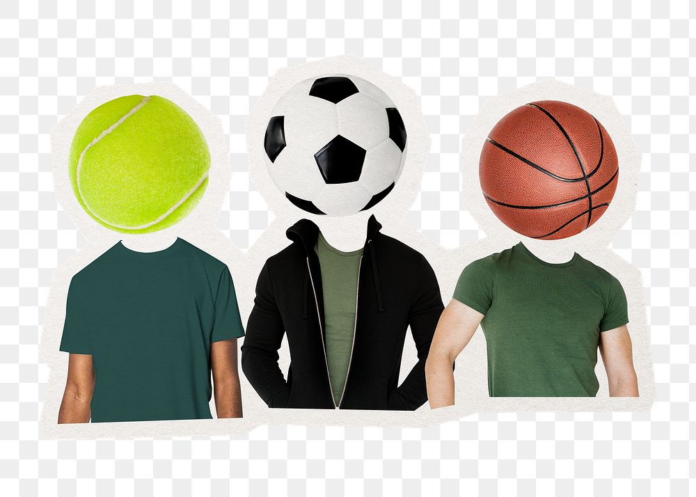 Sporty head png men,  remixed media, transparent background