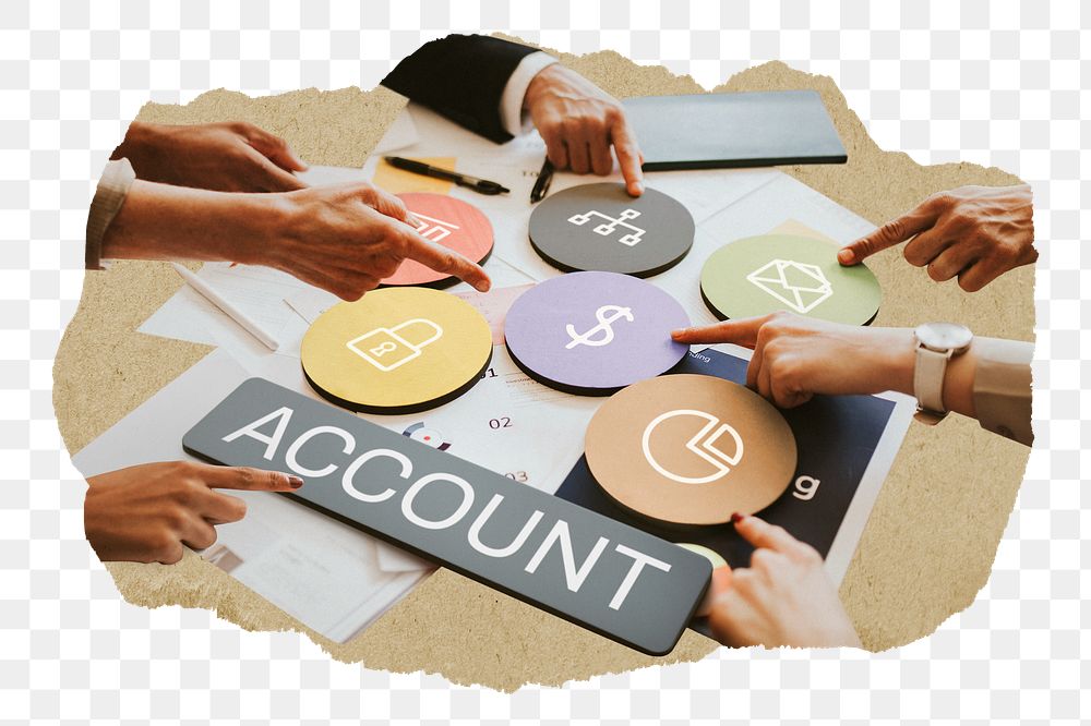 Account  png word business people cutout on transparent background