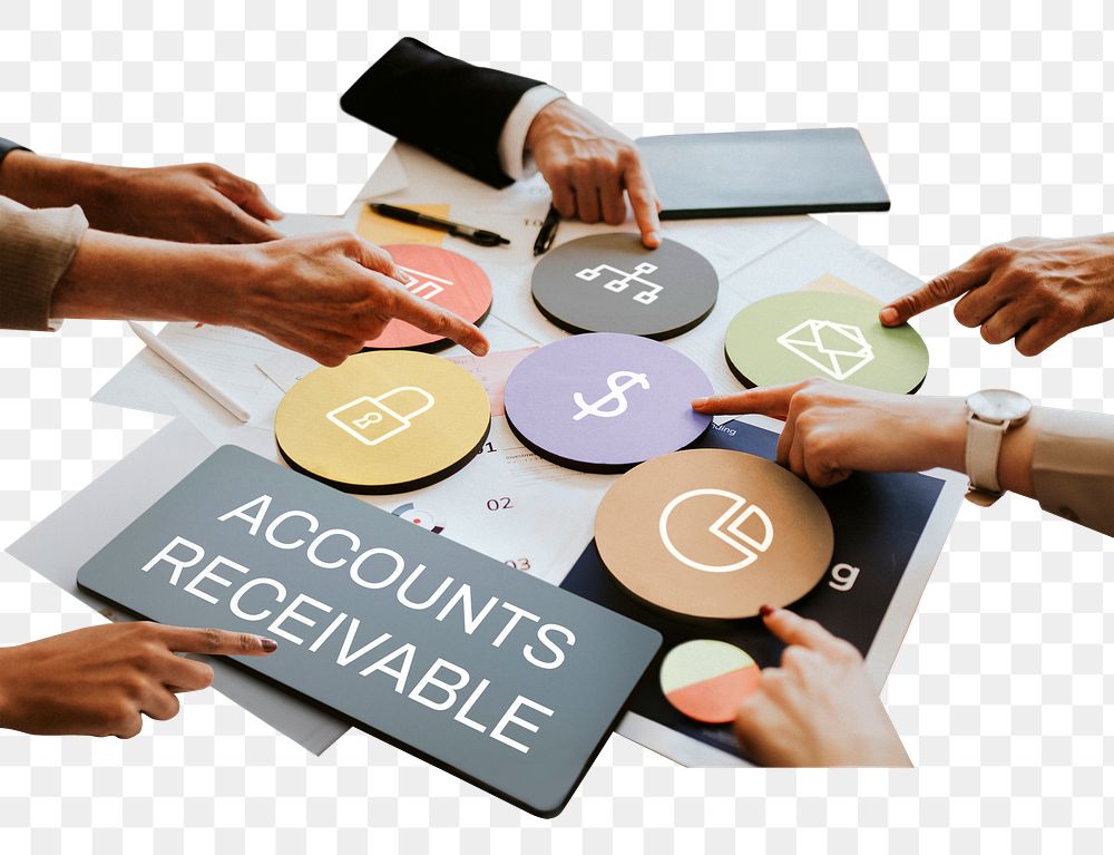 Accounts receivable  png word business people cutout on transparent background