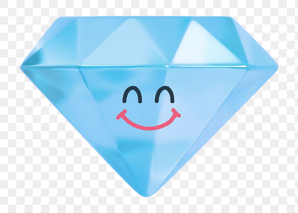 Smiling diamond png sticker, 3D | Free PNG - rawpixel