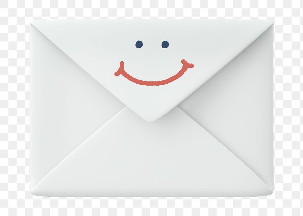 Smiling envelope png sticker, 3D emoticon illustration, transparent background