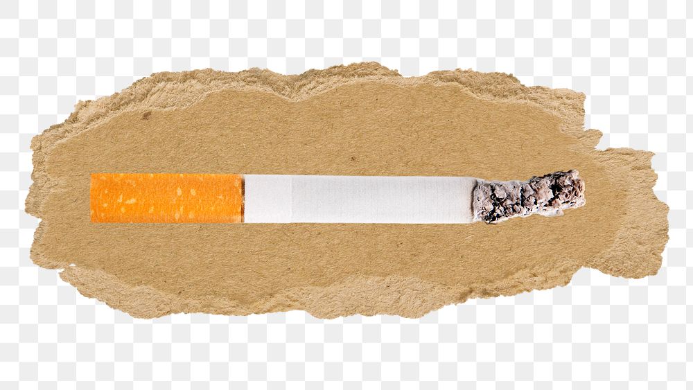 Cigarette png sticker, ripped paper, transparent background