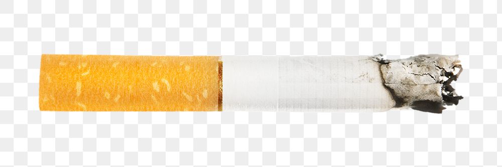 Cigarette png sticker, burning smoke image, transparent background