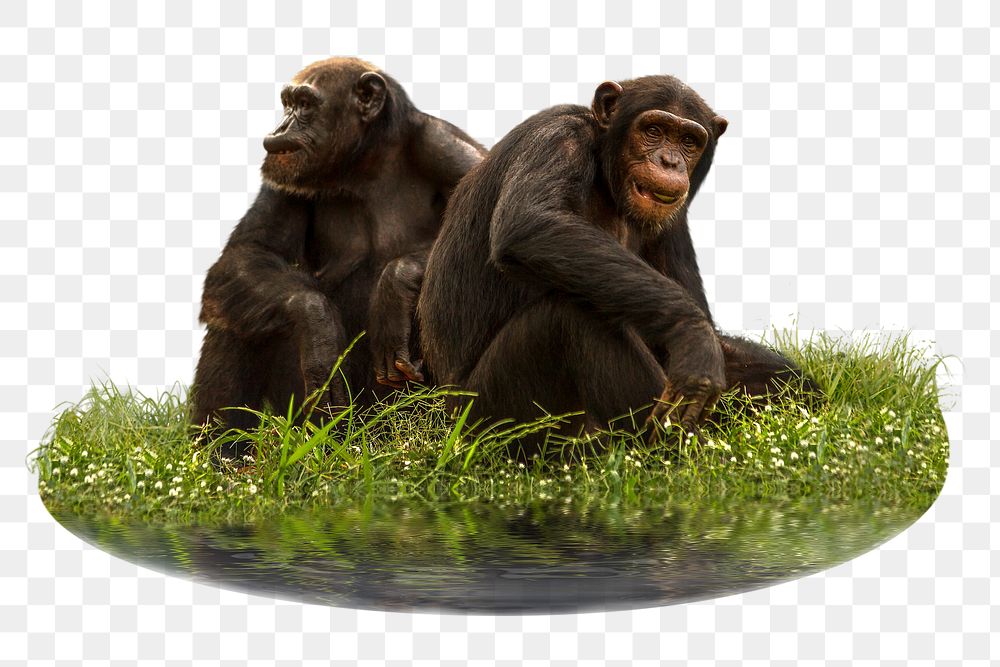 Chimpanzee monkey png sticker, animal, transparent background