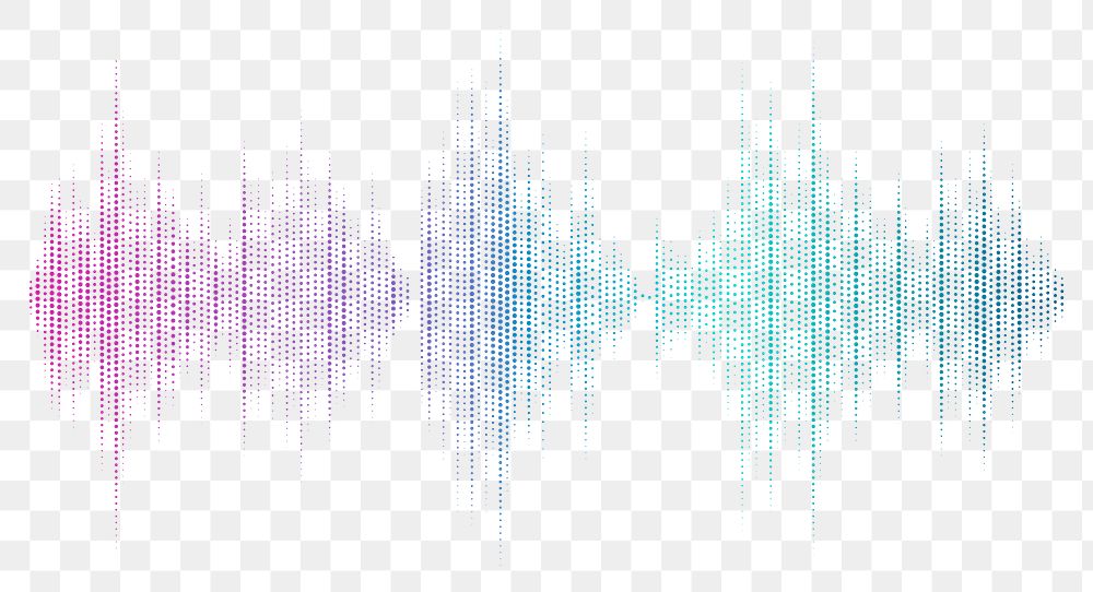 Sound waves png sticker, colorful design, transparent background