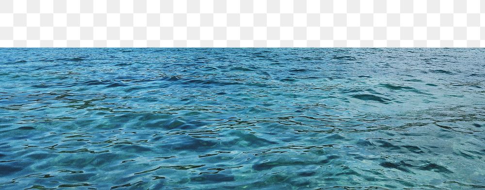 Blue sea water png border, transparent background
