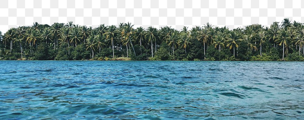 Tropical island png border, transparent background