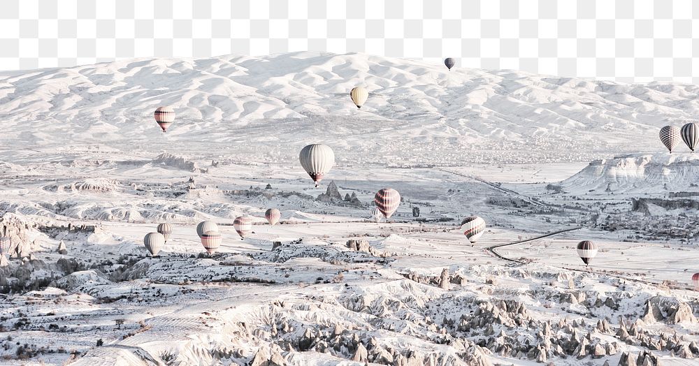 Cappadocia tourism destination  png border, transparent background