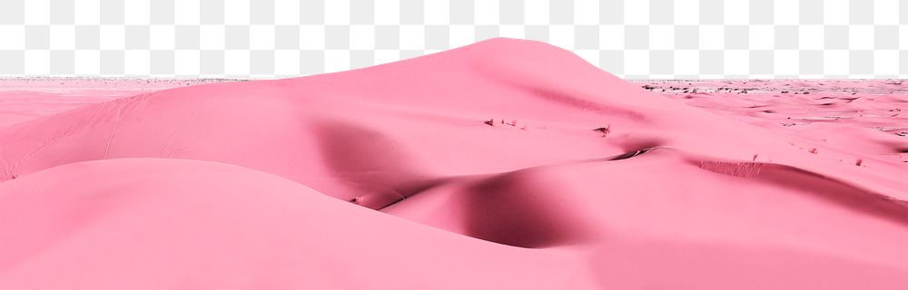 Pink desert png border, transparent background