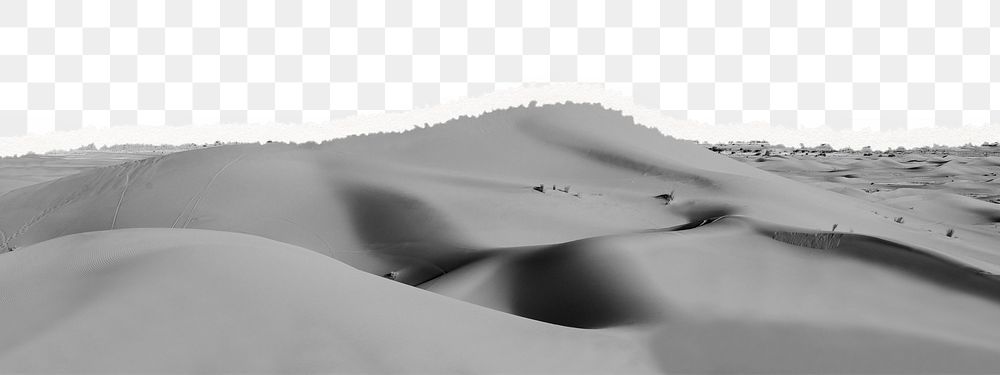 Aesthetic desert png border, ripped paper, transparent background